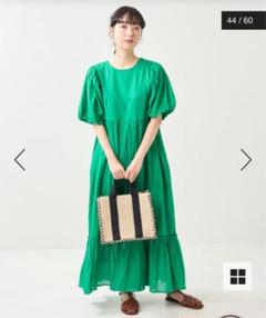 インドボイルバックオープンパフスリーブ ワンピース
