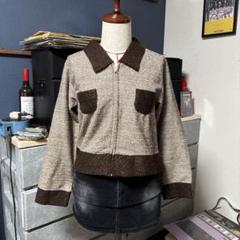 カジュアルジャケット ブラウン×ベージュのサムネイル