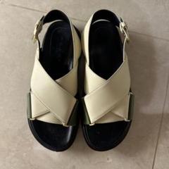 MARNI fussbetサンダル オフホワイト×カーキ 37 - メルカリ