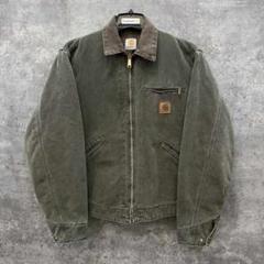 90s USA製 Carhartt カーハート デトロイトジャケット グリーン