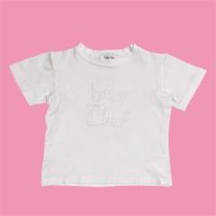 ベビーディオール ホワイト 白 ロゴ ラメ プリント 半袖 Tシャツ トップス
