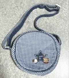 【美品】ファミリア　ファミちゃん ポシェット　円形　ギンガムチェック