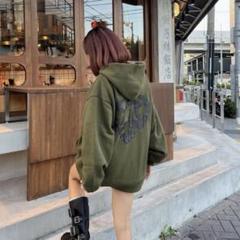 HTH ハートロゴジップパーカー カーキ レディース HEART LOGO FULL-ZIP HOODIE / ハートロゴフルジップフーディ