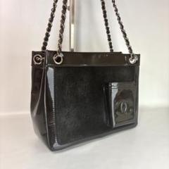 【極美品】　CHANEL　チェーンショルダーバッグ　ハラコ　エナメル　レザーのサムネイル