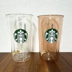 スタバ 2025バレンタイン ダブルウォールグラス クリア ベージュ
