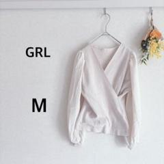 グレイル　GRL　長袖シャツ　ボリュームスリーブ　ベージュ　M　カジュアル