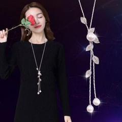 【数量限定】 ゴールドシンプル ネックレス メンズ レディース パール 花柄