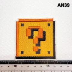 AN39　大きいハテナブロック　マリオ　アイロン接着　刺繍ワッペン　パッチ