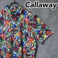 Callaway キャロウェイ 総柄 花柄 半袖 ポロシャツ ゴルフウェア ロゴ