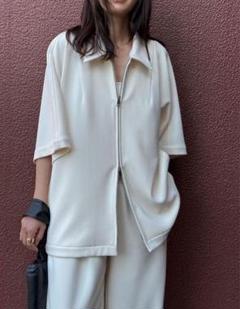 CLANE RIB STRIPE ZIP SHIRT 2023SS