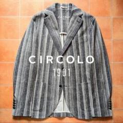 CIRCOLO1901 チルコロ ジャージージャケット グレー ストライプ