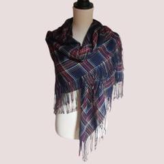 美品　レリアン Lelian ストール ショール 　シルク　カシミヤ　 チェック