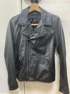美品『ラウンジリザード』シングルライダース/牛革/ダブルジップ/レギュラーカラー LOUNGE LIZARD ラウンジリザード シングルライダース CLA 6112