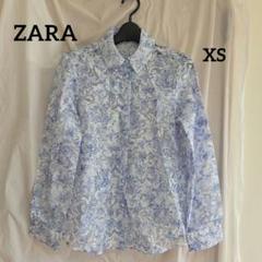 ♥️未使用♥️極美品♥️【ZARA】XS ブルー系 シアーブラウス