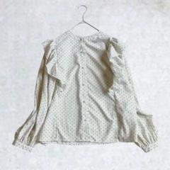 グレイル 長袖ブラウス ドット柄シャツ フリル ガーリー 大人可愛い E4091