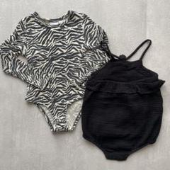 ZARA ザラ ベビー キッズ フリルロンパース ゼブラ ブラック 95