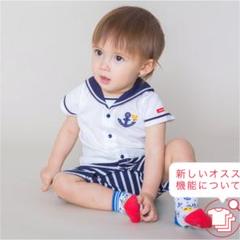 ★ミキハウス セーラーカラー ショートオール ロンパース 80★