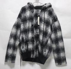 KMRII ケムリ レイヤード レザー 切替 パーカー チェック ジャケット KMRII ケムリ レイヤード レザー 切替 パーカー チェック ジャケット