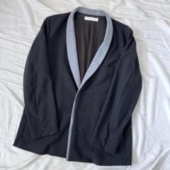 廃盤激レア ETHOSENS ショールカラージャケット 切り替え メンズ グレー