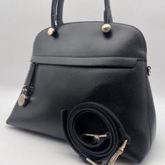 Y746【美品】フルラ／パイパー　ハンドバッグ　ショルダーバッグ　2way　黒 2025年最新】フルラ パイパーの人気アイテム - メルカリ
