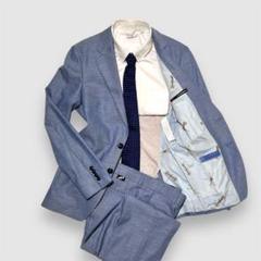 【高級】ZARA ザラ　ブルー　総裏　スーツ　フォーマル　セットアップ　116㎝ 3ピース】【44】ZARA♡ザラ スーツセットアップ メンズ