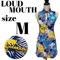 【GOLFウェア】LOUDMOUTH ノースリーブ ポロワンピース ハイビスカス