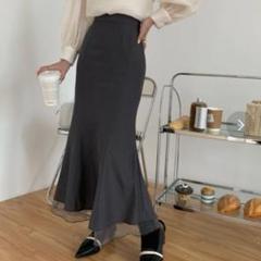 ABITOKYO フレアロングスカート チャコールグレー