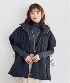 【最終価格/新品タグ付/人気完売】stola.中綿入りフードポンチョ⑩ 最終価格/新品タグ付/人気完売】stola.中綿入りフードポンチョ⑩