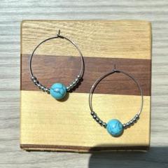 ターコイズ ピアス ニンカリ サージカルステンレス