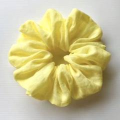 ボリュームシュシュ　ビッグシュシュ　リネン　ハンドメイド