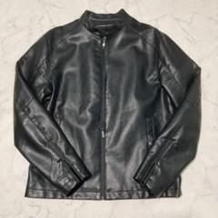 美品　ザラZARA フェイクレザー　シングルライダースジャケット　ブラック　L