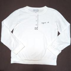 140★アニエスベー★ロゴ＆だまし絵プリントＴシャツ★10ans