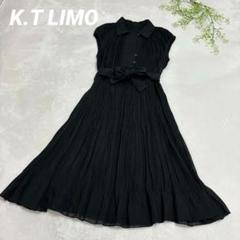 K.T LIMO プリーツ オフショル りぼん ワンピース ブラック
