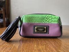OSPREY LONDON レザーポーチ グリーン パープル