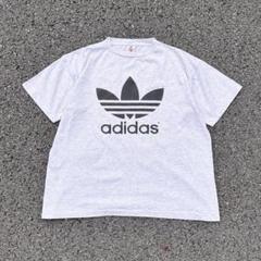 90s USA製 adidas 両面 トレフォイルロゴ 万国旗タグ Tシャツ