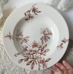 美品リュネビル　ラヴィエ皿　昆虫　花　フランスアンティーク 希少 美品 リュネビル アザレア 深皿 フランスアンティーク