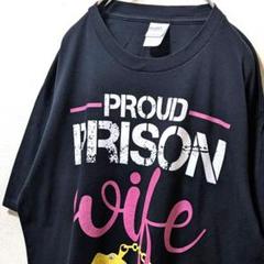 ポート&カンパニー WIFE 手錠 指輪 デカロゴ Tシャツブラック黒L古着