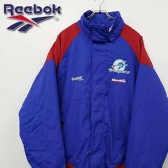 古着 90s リーボック 企業 刺繍ロゴ ナイロンジャケット ブルー XL