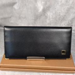 ダンヒル 長財布 ファスナー付き メンズ ロゴプレート ブラック ゴールド金具