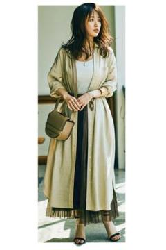 Oggi掲載 高機能 リネン シャツワンピース ベージュ