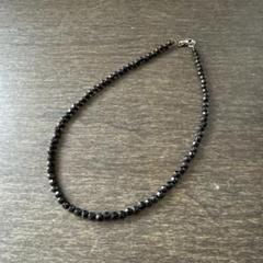 オニキス カットビーズ ネックレス カニカン留め具 - メルカリ