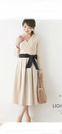 タフタカシュクールドレス38 美品 タフタカシュクールドレス［white collection］（ドレス