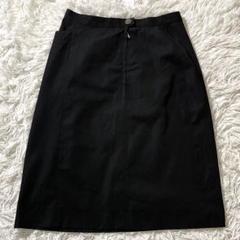 美品 シャネル ココマークボタン リブ ひざ丈 スカート ベージュ系 × 黒 美品 シャネル ココマークボタン リブ ひざ丈 スカート ベージュ