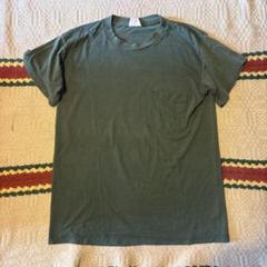 【SERAS】80s無地 ポケTオリーブグリーン Mサイズ ポケットTシャツのサムネイル