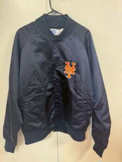 ニューヨーク・メッツ　Mets ジャケット 黒/青 MLBロゴ付きグランドコート 2025年最新】ニューヨークメッツ ジャケットの人気アイテム