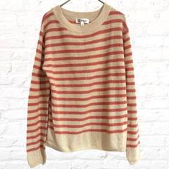 ミシェルクラン ニットトップス クルーネック ボーダー 秋 冬 ツートンカラー