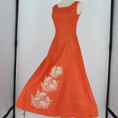 【日本製 フラダンス衣装】オレンジ ALOHA STANDARDS ワンピース s-433-17085-orange-blue0.jpg