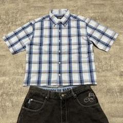 McGregor 短丈　ショート丈　チェックシャツ　cityboy 古着　半袖