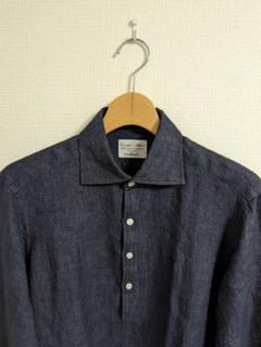未使用品　FAIRFAX　シャツ　リネン　ALBINI　プルオーバー　ネイビー