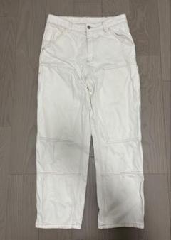 ZARA ダブルニー デニムペインターパンツ ホワイト 白　W34